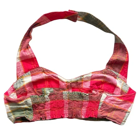 Vintage Vis a Vis Plaid Halter Top and Shorts Set Large Designer - Picture 4 of 11